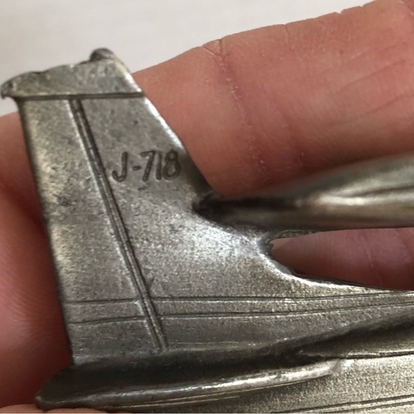 Vtg 1980 J718 Airplane Belt Buckle - Picture 8 of 12